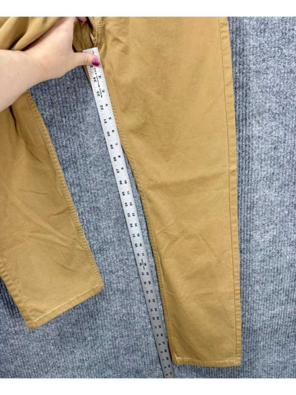 Levis 502 Jeans Men’s 29x32 Khaki Tan Regular Taper Fit White Tab Stretch Pants - Picture 9 of 10
